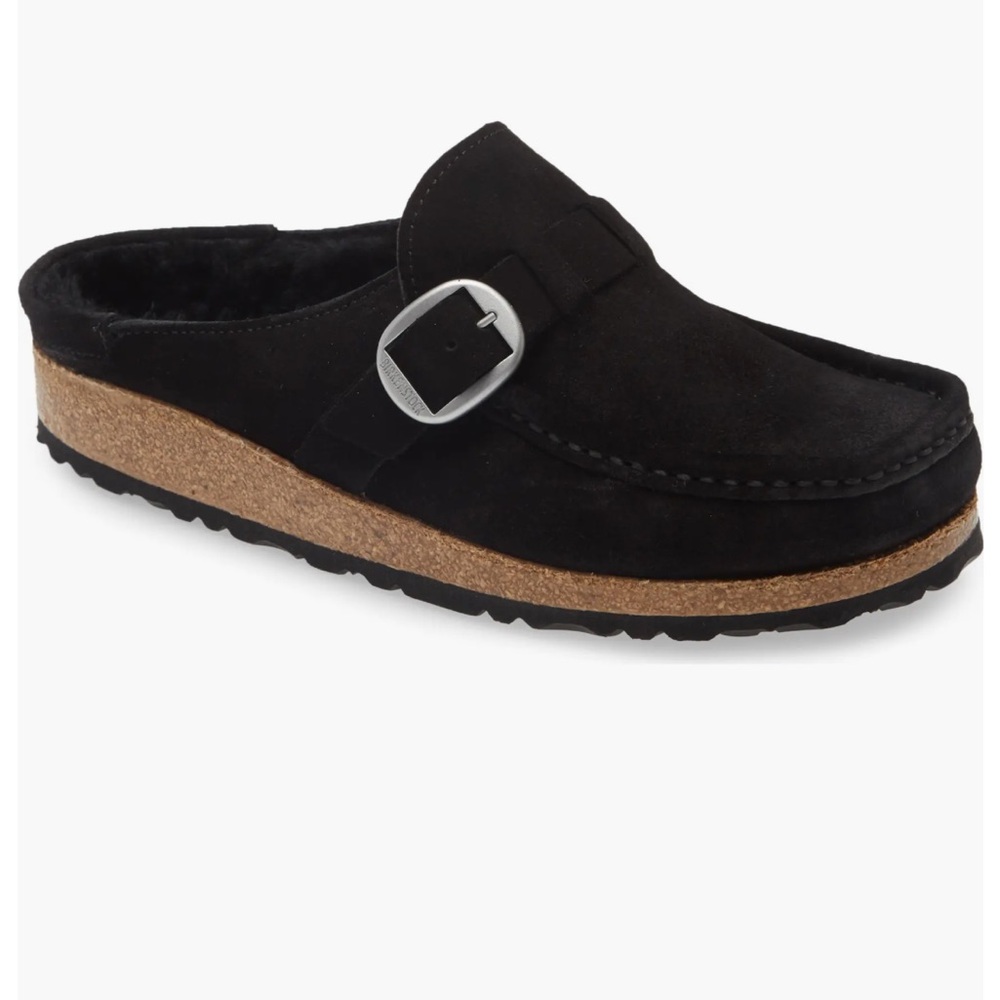 Birkenstock Black Buckley Shearling Mule